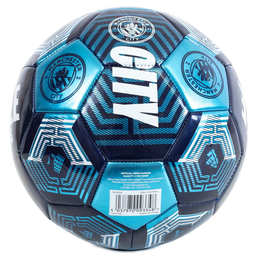 Ballon Manchester City signatures SIG bleu — Taille 5