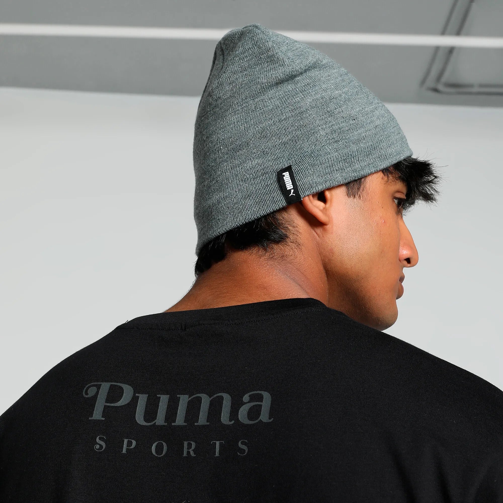 Puma muts tekst HT grijs