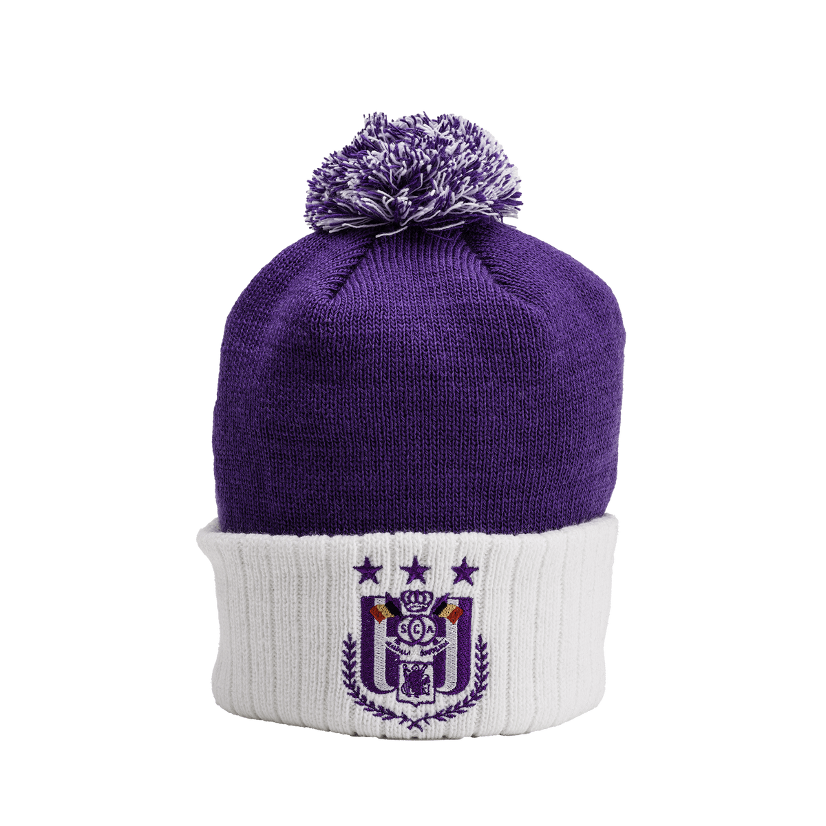 RSC Anderlecht muts pompon paars/wit