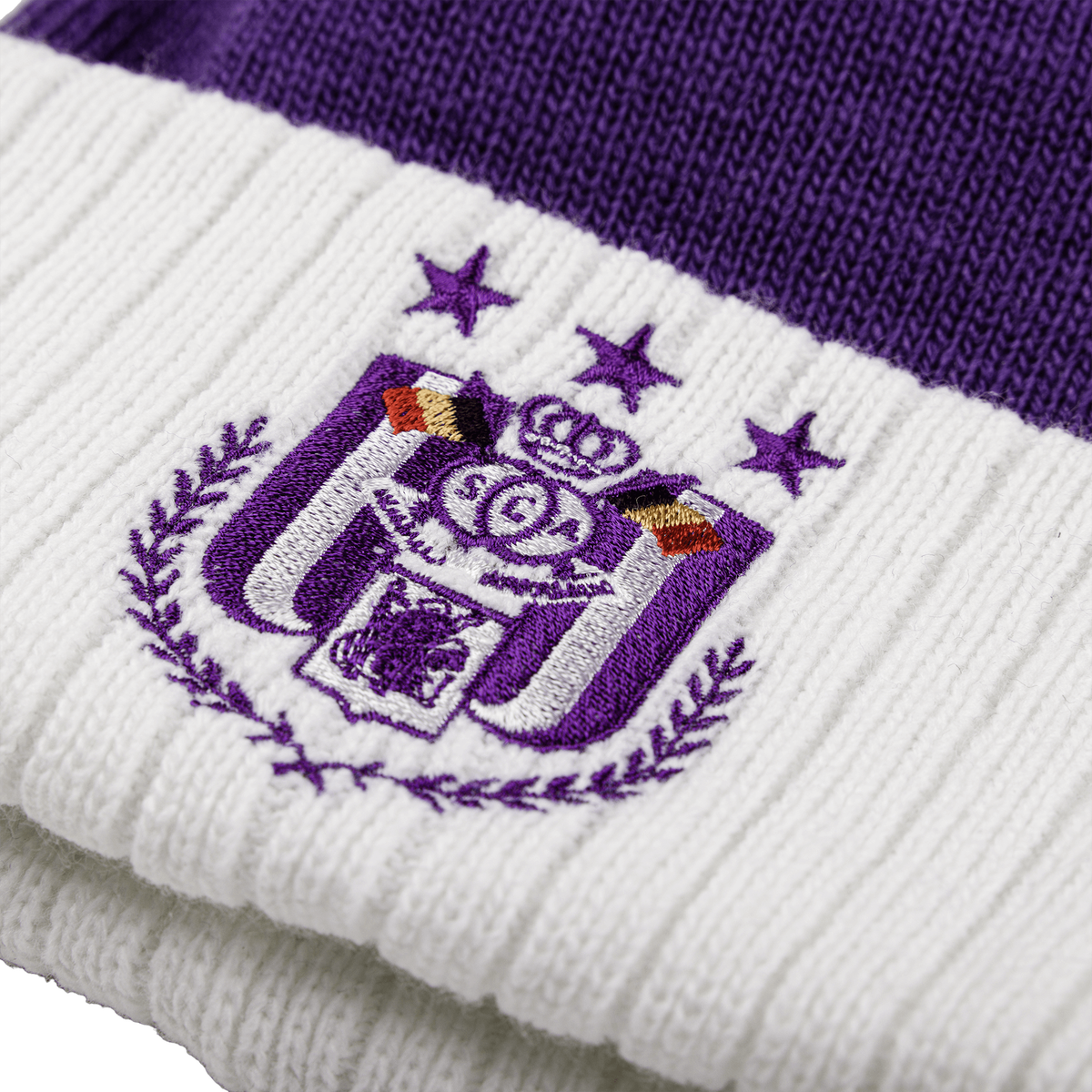 RSC Anderlecht muts pompon paars/wit