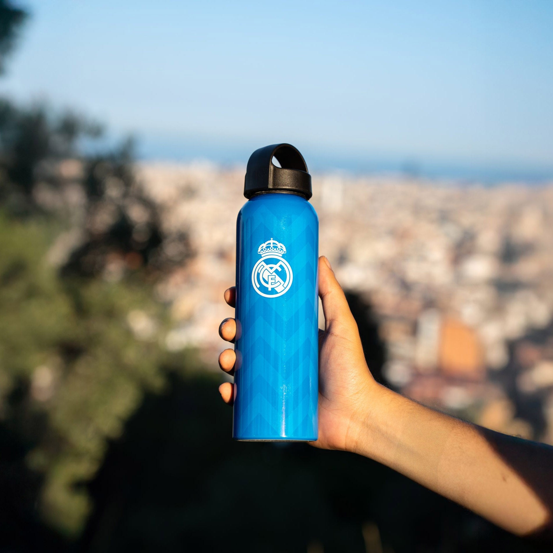 Real Madrid drinkfles aluminium blauw 600ml