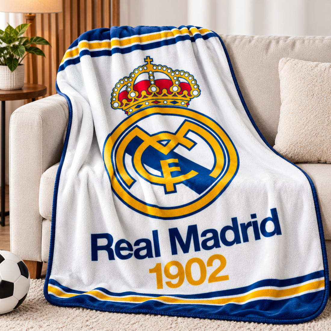Real Madrid deken 1902 wit 95 x 150 cm