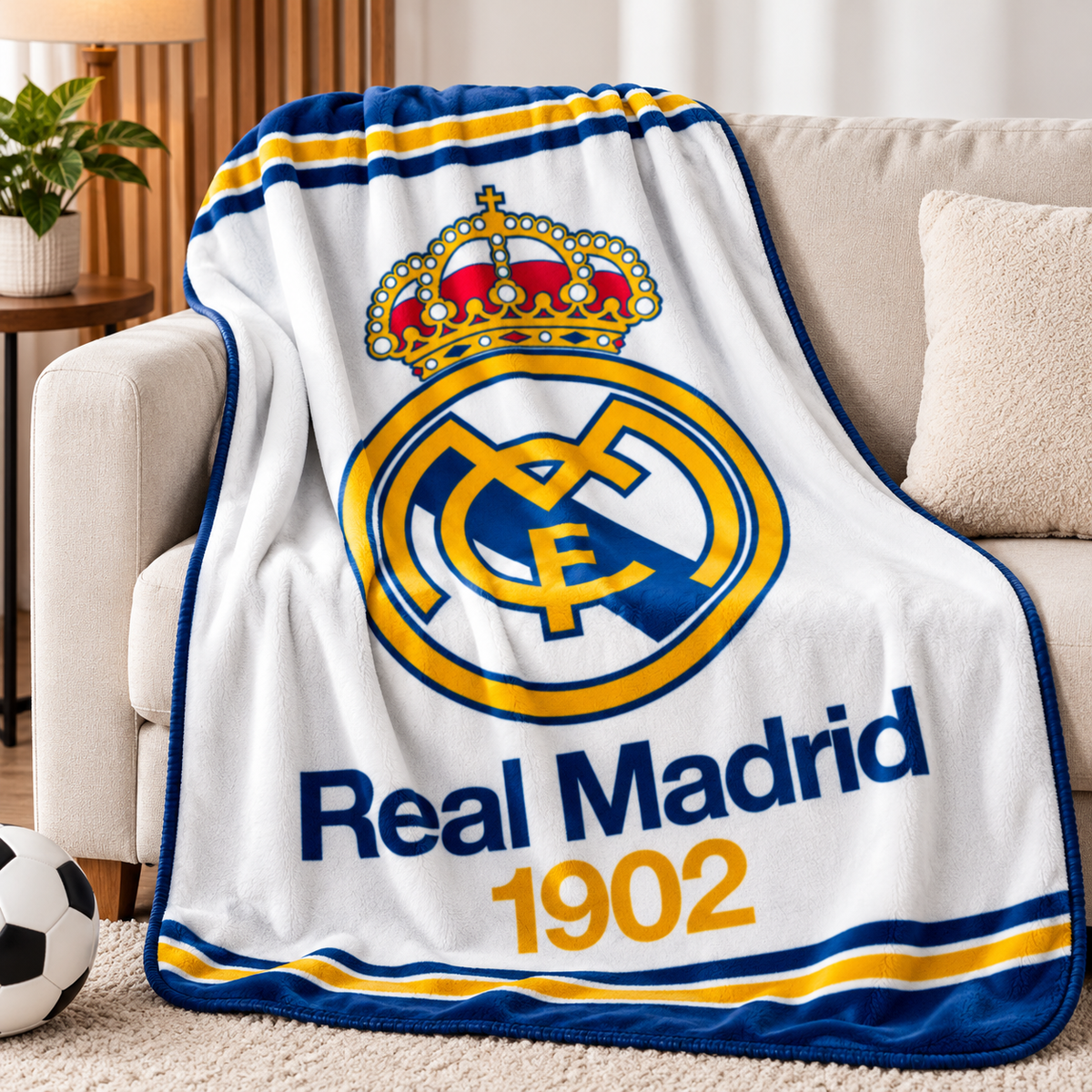 Real Madrid deken 1902 wit 95 x 150 cm