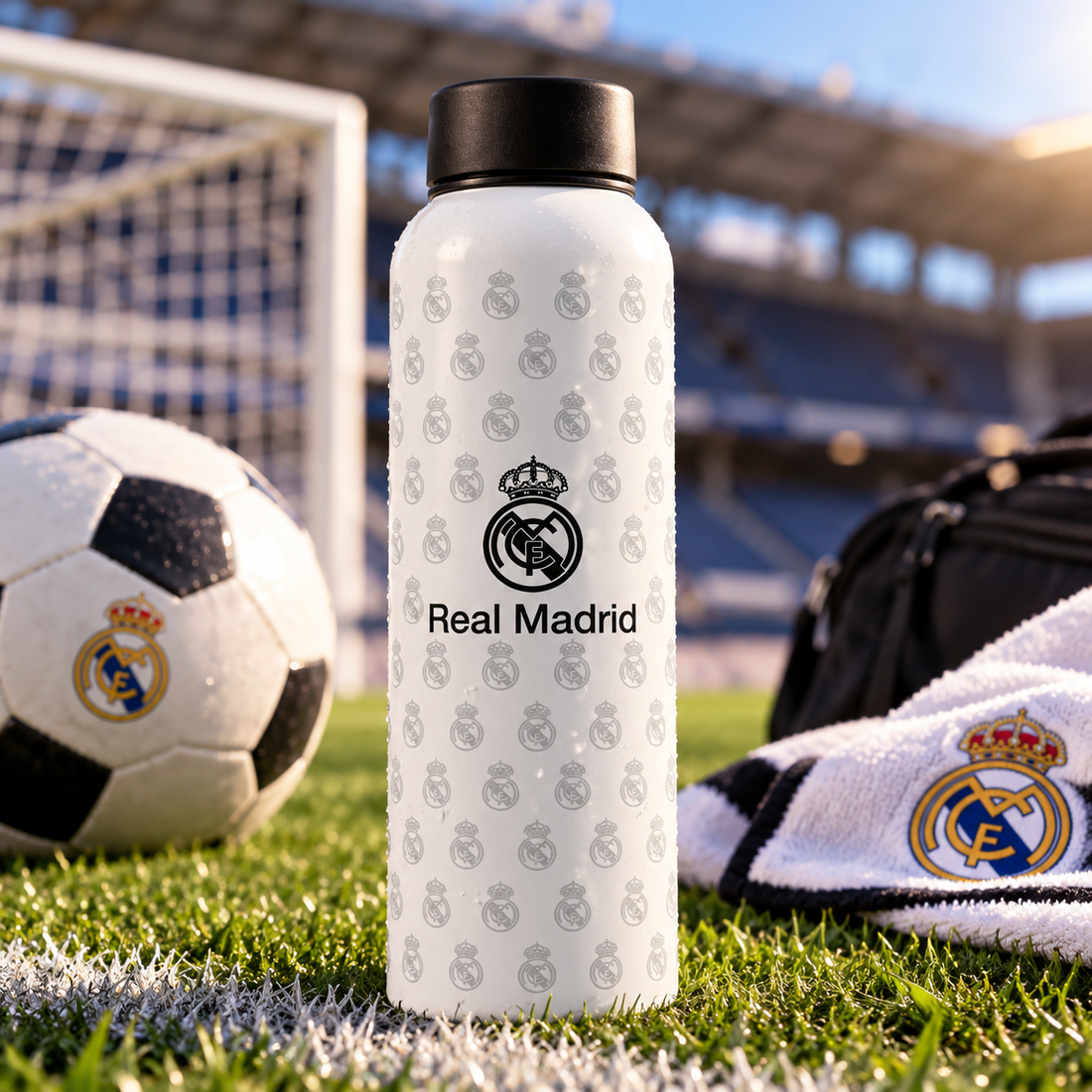 Real Madrid drinkfles aluminium LG wit 600ml