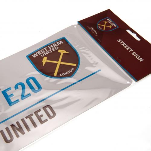 West Ham plaque blanche 40 x 18 cm